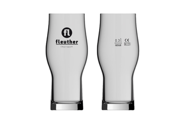 gläser mit fleuther logo von rastal 0,3 liter